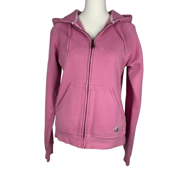 Carhartt Tops - Carhartt Y2K Pink Hoodie Sweatshirt Full Zipper Size Small